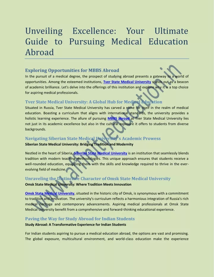 PPT Unveiling Excellence Your Ultimate Guide to Pursuing Medical