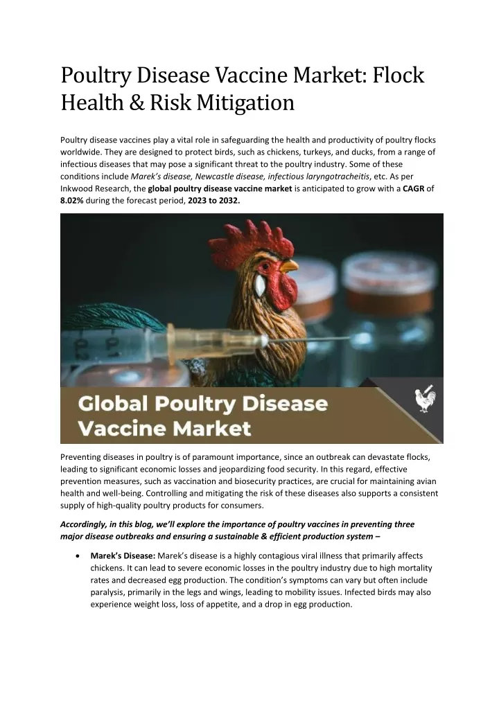 poultry disease vaccine market flock health risk