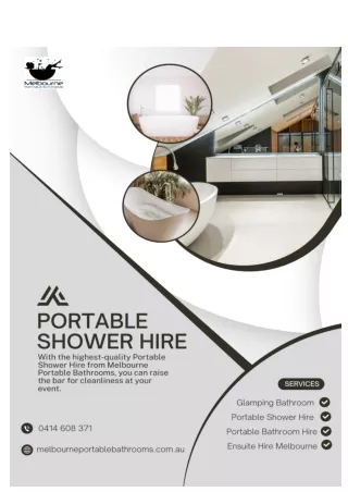 Shower of Comfort Melbourne Portable Bathrooms' Unbeatable Portable Shower Hire