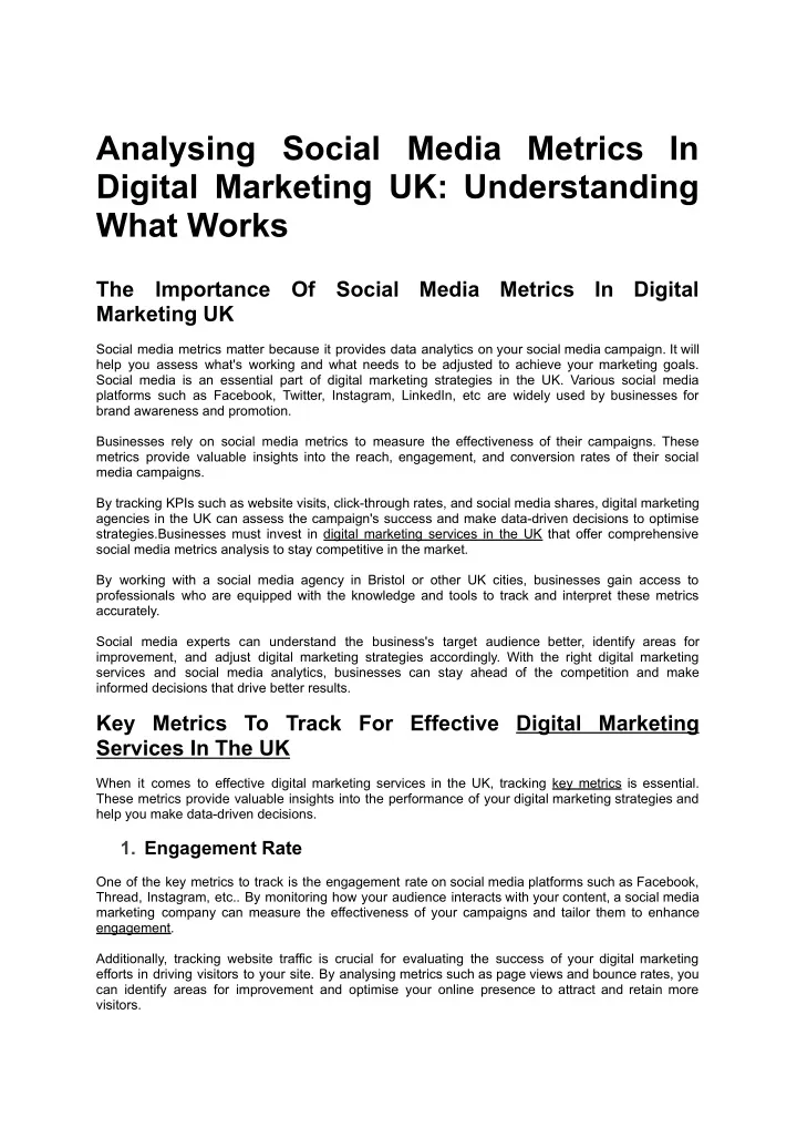 analysing social media metrics in digital