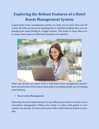 Exploring the Robust Features of a Hotel Room Management System