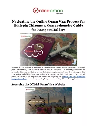 Apply Oman Visa for Ethiopia Citizens Passport Holders
