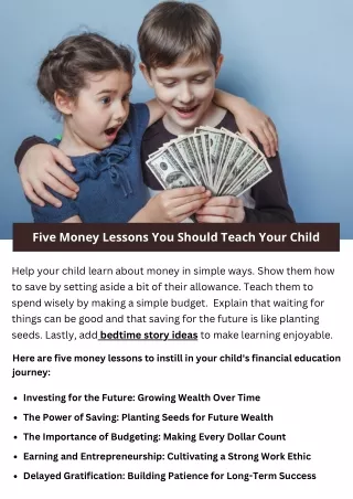 Five Money Lessons You Should Teach Your Child