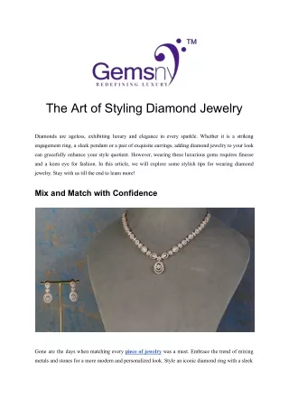 Exploring the Art of Styling Diamond Jewelry