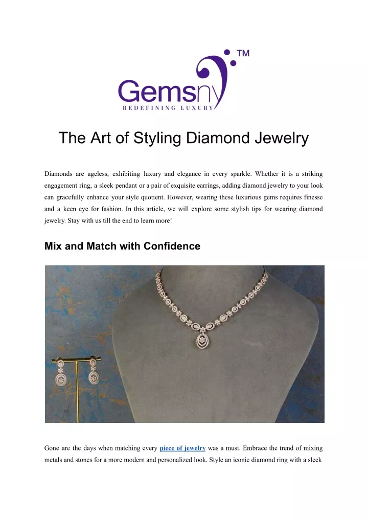 the art of styling diamond jewelry