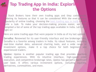 Top Trading App in India Exploring the Options