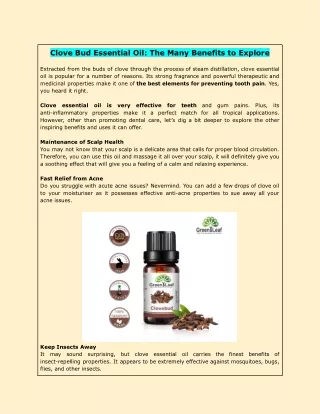 Clove Bud Essential Oil: The Many Benefits to Explore