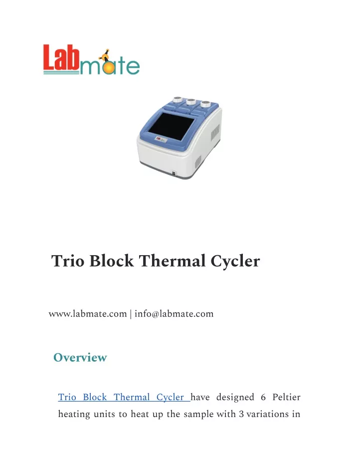 trio block thermal cycler