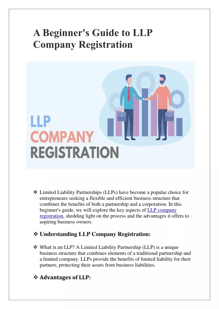 a beginner s guide to llp company registration