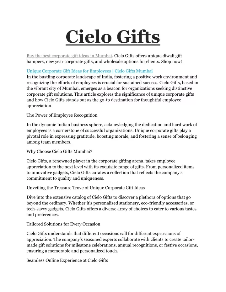 cielo gifts