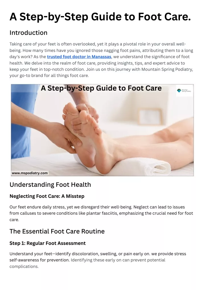 a step by step guide to foot care