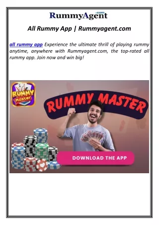 All Rummy App | Rummyagent.com