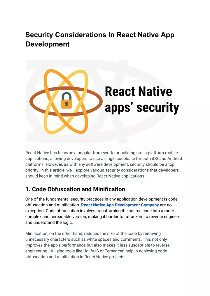 security considerations in react native
