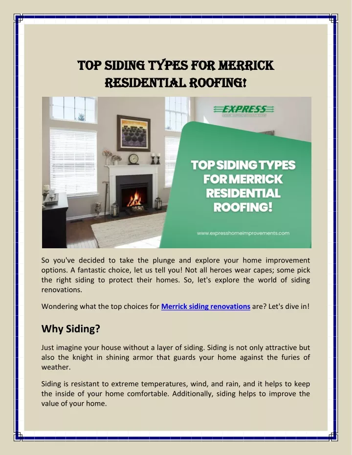 top siding types for merrick top siding types