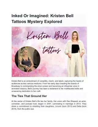 Kristen Bell Tattoos