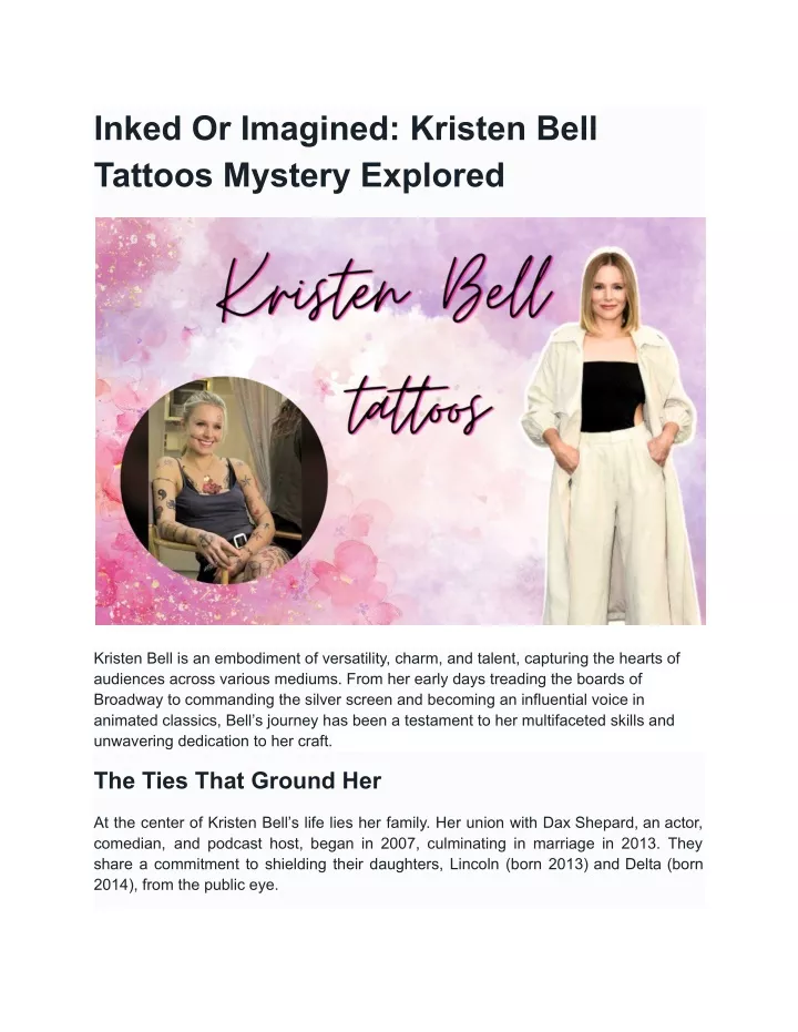 inked or imagined kristen bell tattoos mystery