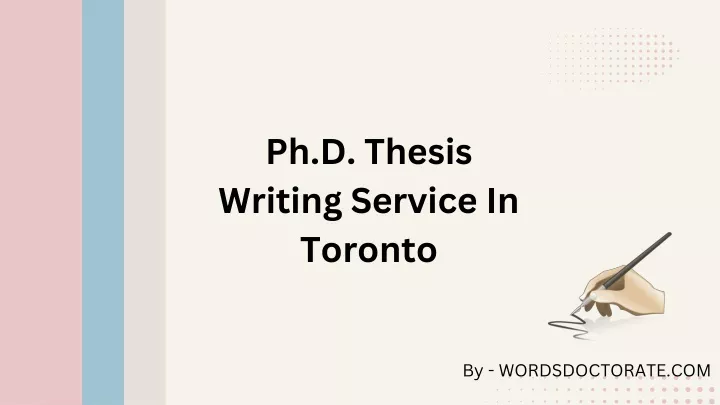 ph d thesis writing service in toronto
