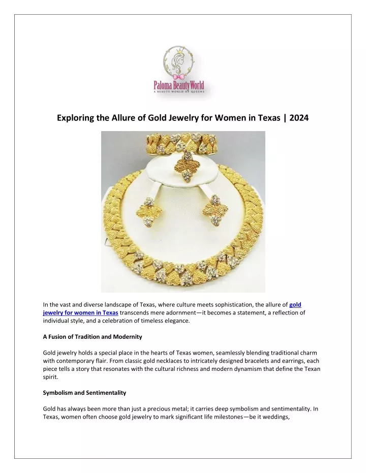 exploring the allure of gold jewelry for women