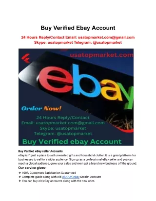 Buy Verified Ebay Account