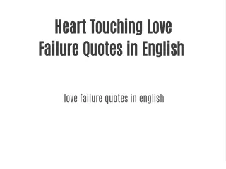 Heart Touching Love Failure Quotes in English