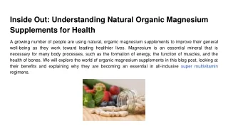 Inside Out_ Understanding Natural Organic Magnesium Supplements for Health