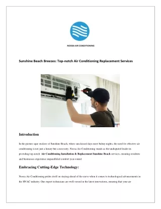 Sunshine Beach Breezes: Top-notch Air Conditioning Replacement Services