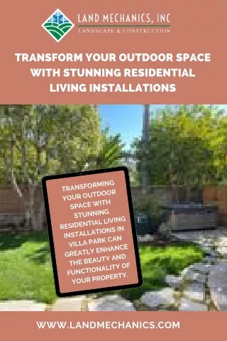 Residential Outdoor Living Installations in Villa Park at Land Mechanics, Inc