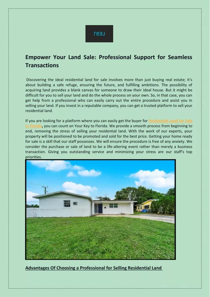 empower your land sale professional support