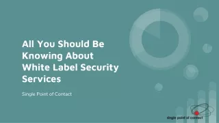 All You Should Be Knowing About White Label Security Services