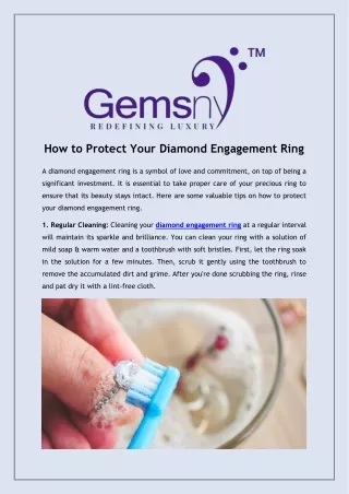 How to Protect Your Diamond Engagement Ring