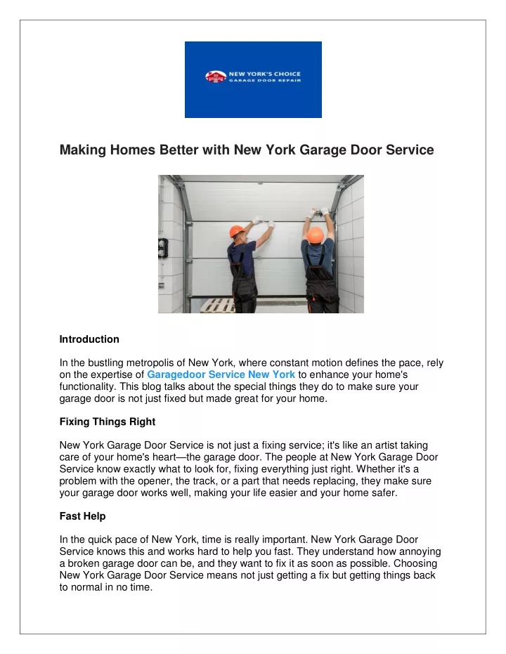 making homes better with new york garage door