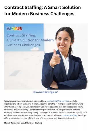 Contract Staffing A Smart Solution for Modern Business Challenges.