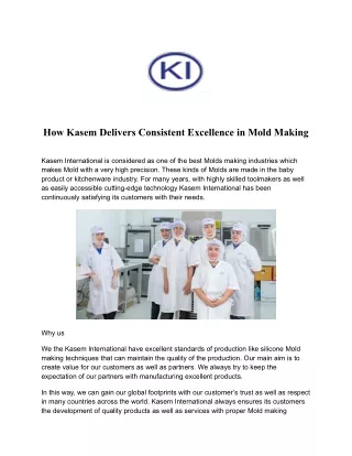 How Kasem Delivers Consistent Excellence in Mold Making