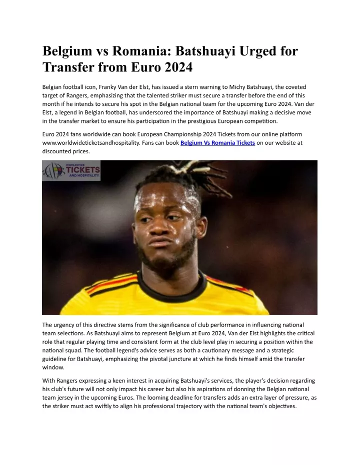 belgium vs romania batshuayi urged for transfer
