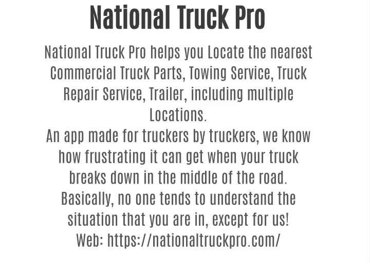 national truck pro national truck pro helps