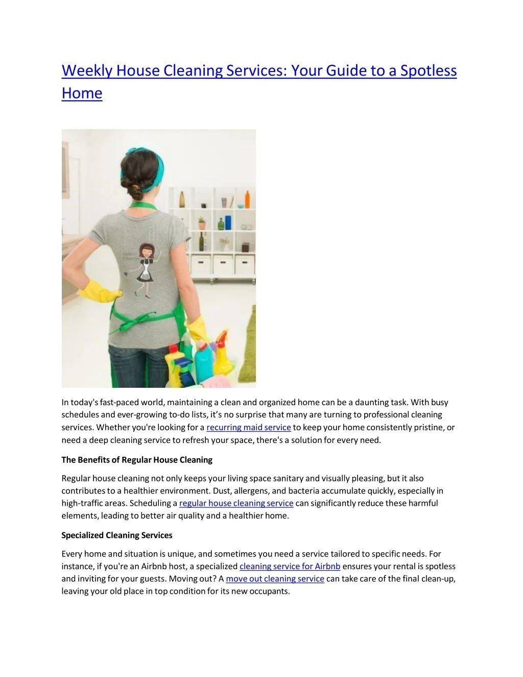PPT - Weekly House Cleaning Services PowerPoint Presentation, free ...