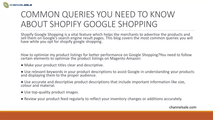 common queries you need to know about shopify google shopping