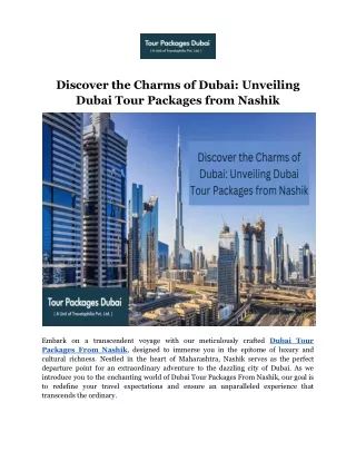 Dubai Tour Packages From Nashik