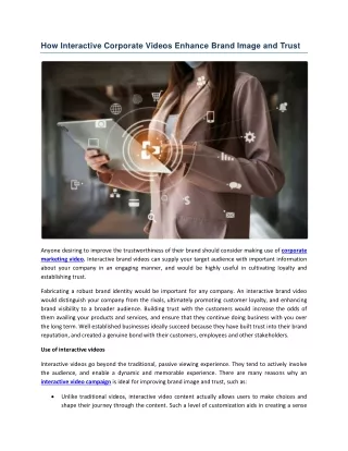 how interactive corporate videos enhance brand