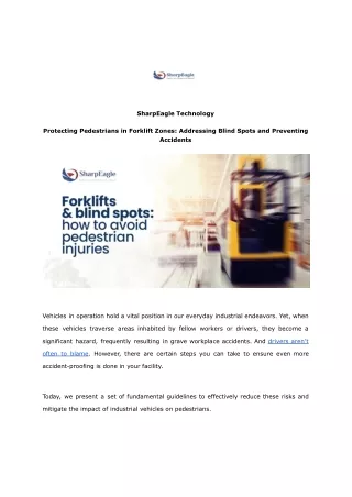 Protecting Pedestrians in Forklift Zones: Addressing Blind Spots and Preventing