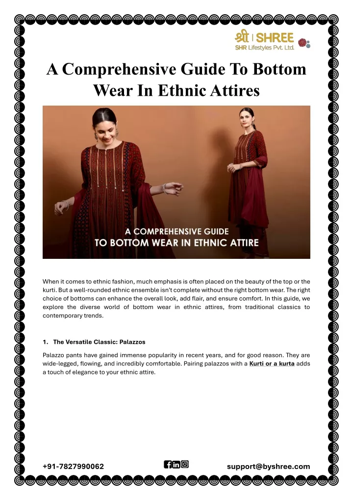 a comprehensive guide to bottom wear in ethnic
