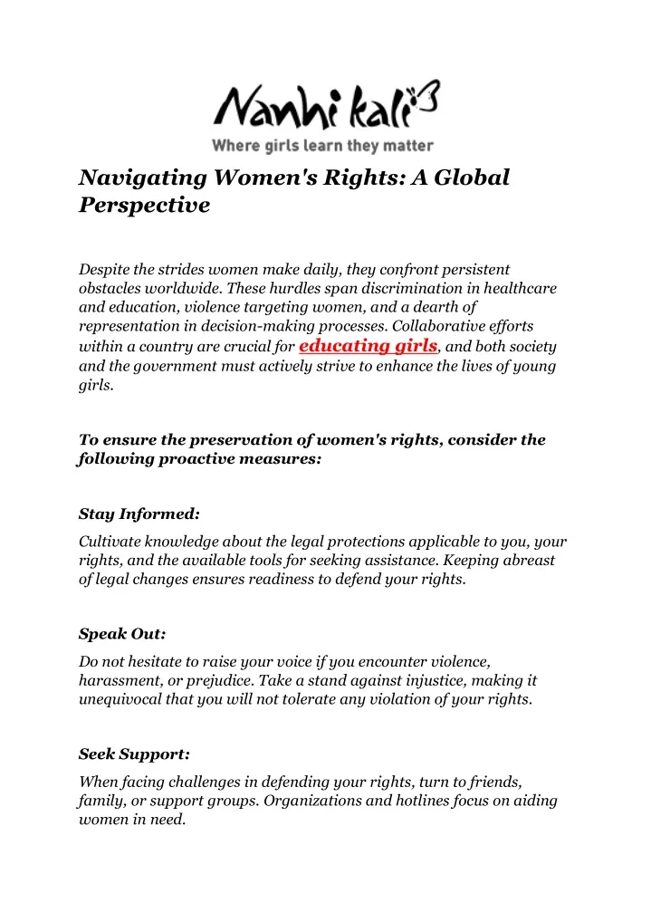 navigating women s rights a global perspective