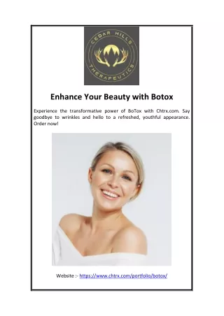 Enhance Your Beauty with Botox
