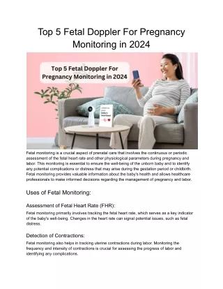 Top 5 Fetal doppler for pregnancy monitoring in 2024