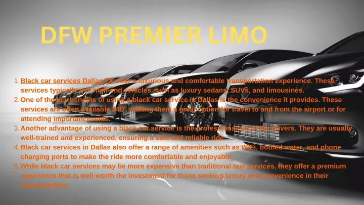 dfw premier limo