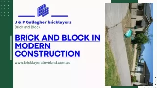 Brick and Block in Modern Construction