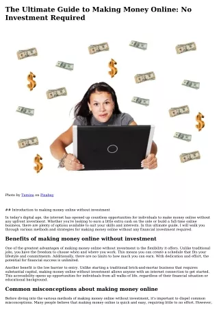 The Ultimate Guide to Making Money Online_ No Investment Required