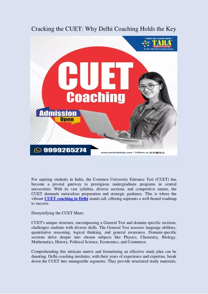 cracking the cuet why delhi coaching holds the key