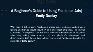 A Beginner's Guide to Using Facebook Ads| Emily Dunlay!