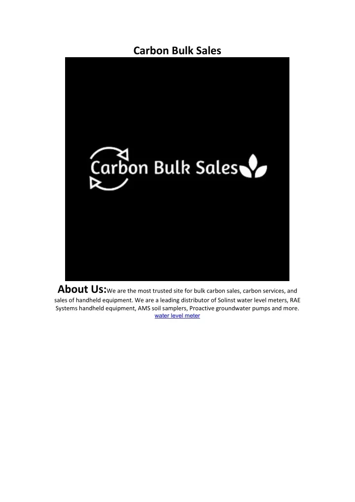 carbon bulk sales